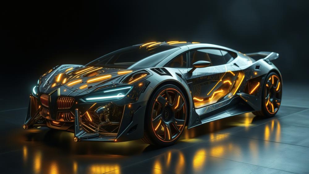 Futuristic AI-Designed Car in Stunning 8K Detail wallpaper