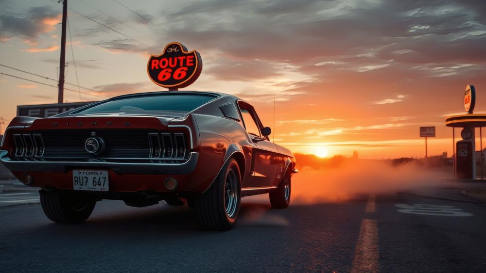 Route 66 Sunset Drive Dream wallpaper