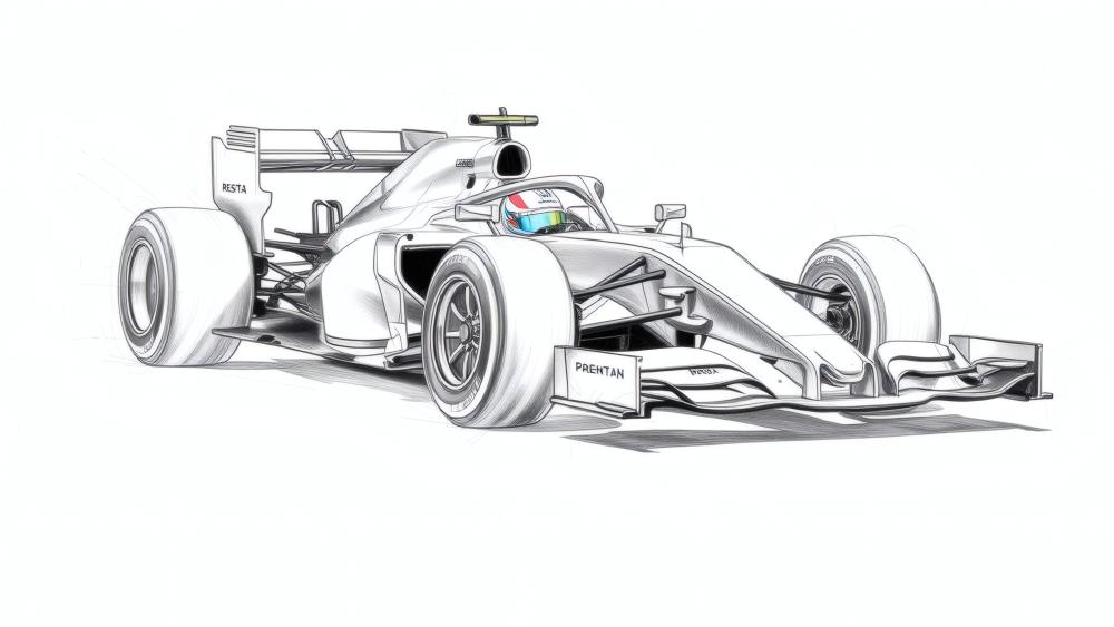 Formula 1 Elegance in Sketch Form wallpaper