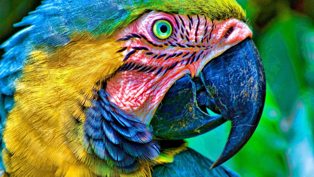 Vibrant Macaw Close-Up: Nature's Colors in Detail wallpaper