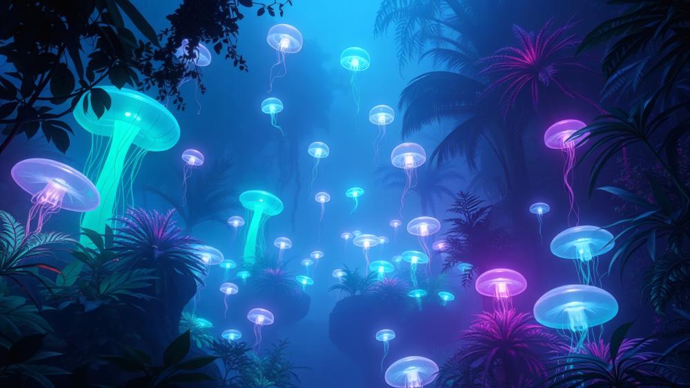 Enchanted Jellyfish Realm in 8K Splendor wallpaper