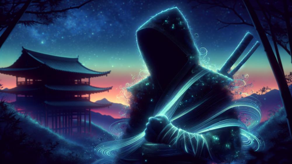 Ninja of the Neon Night wallpaper