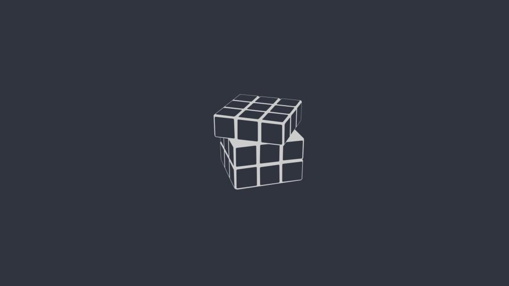 Rubik's Cube Minimalist Art wallpaper