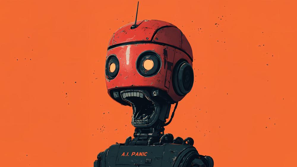 AI Panic in a Dystopian Realm wallpaper