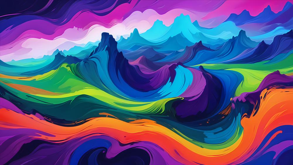 Vivid Waves of Colorful Abstraction wallpaper