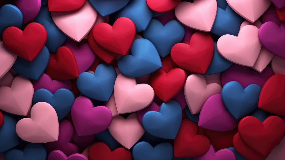 Hearts Galore Romantic Wallpaper in 5K wallpaper