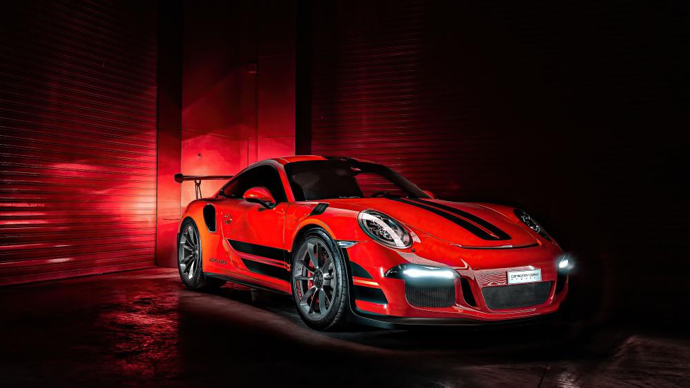 Red Porsche 911 GT3 RS in Action wallpaper