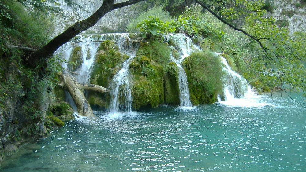 Tranquil Waters: Plitvice Lakes Natural Beauty wallpaper