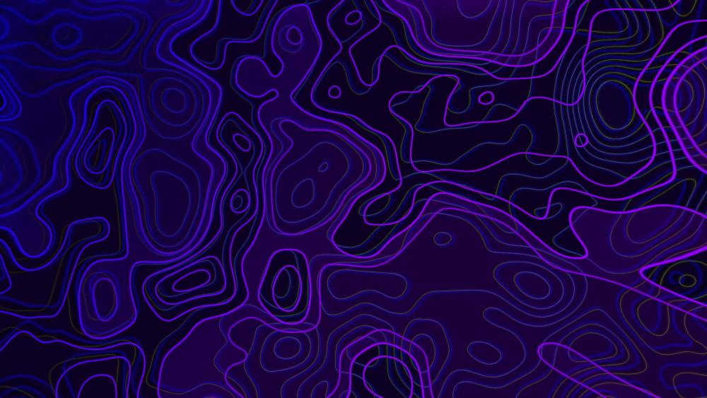 Purple Glitch Topography Abstract Art wallpaper