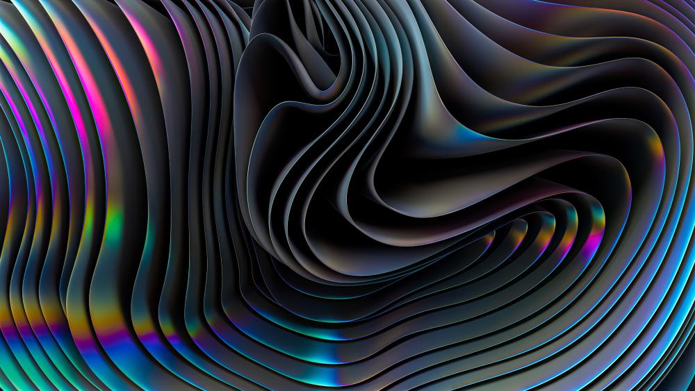 Metallic Waves and Curves in Abstract Harmony wallpaper