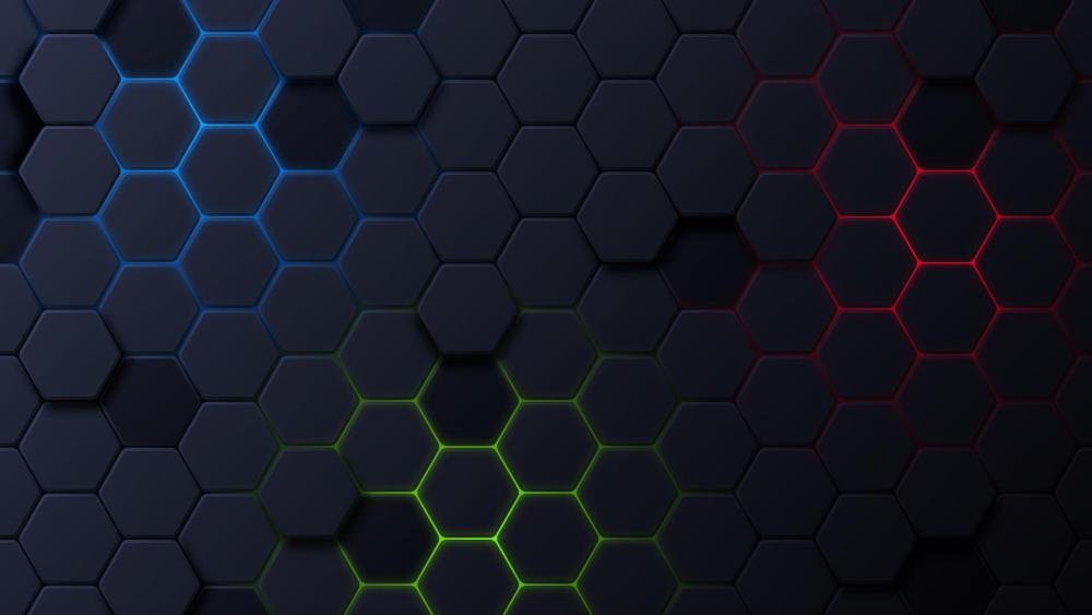 Honeycomb Illusions in 3D Darkness wallpaper