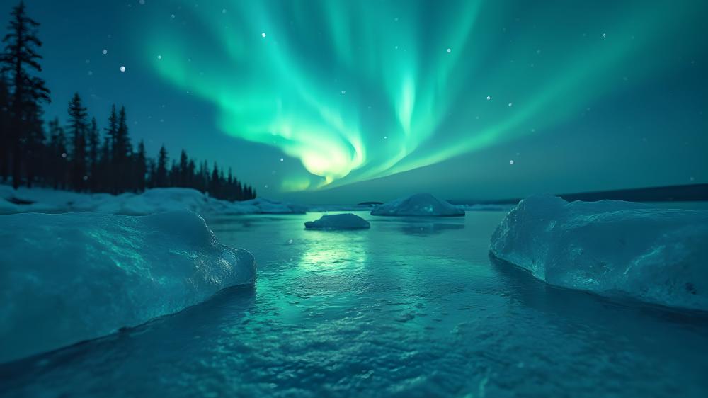 Aurora Borealis Illuminates Arctic Night Sky wallpaper