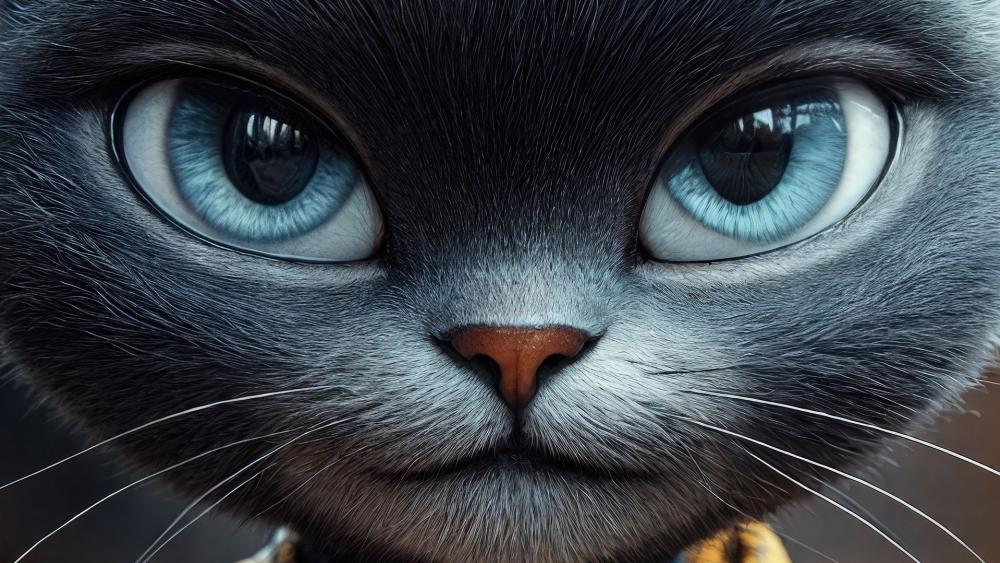 Kitten with Mesmerizing Eyes in Fantasy World wallpaper