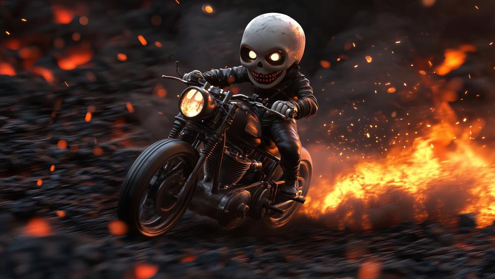 Fiery Skull Ride Adventure wallpaper