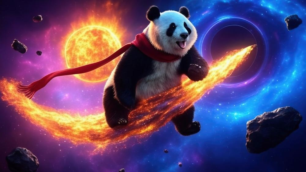 Panda In Space wallpaper