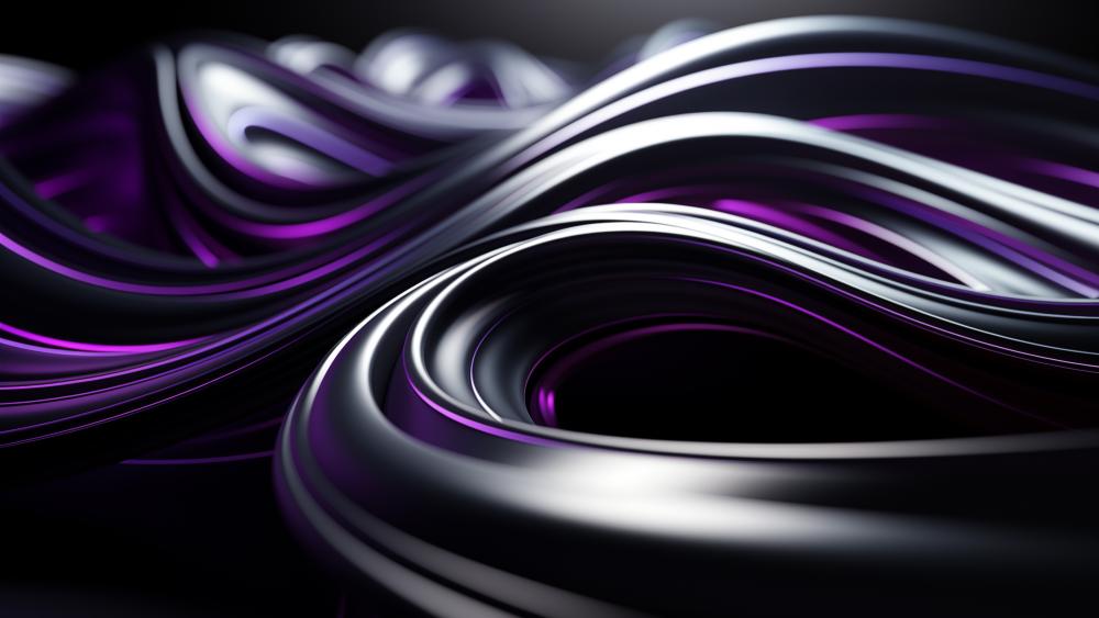 Wavy Elegance in Purple and Black wallpaper