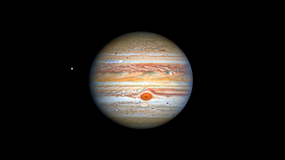 Jupiter and Its Moon in Stunning 4K Detail wallpaper