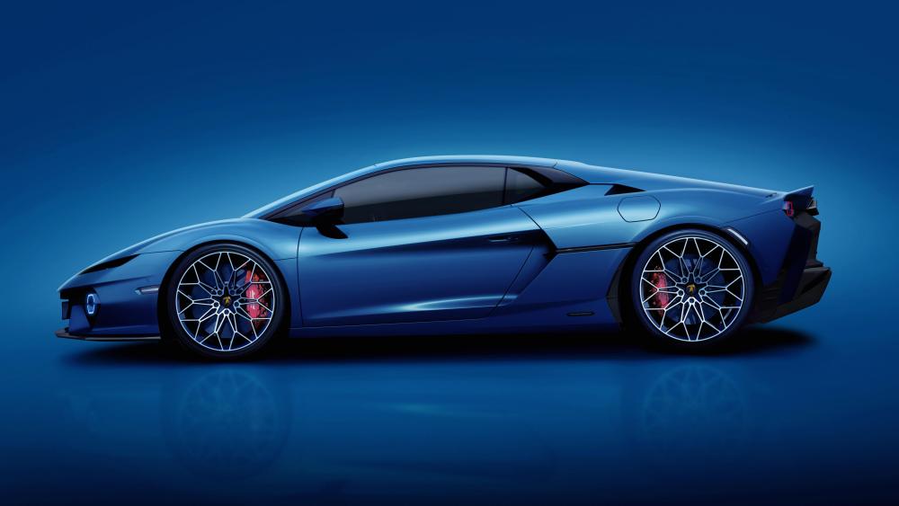 Lamborghini Temerario Hybrid in Striking Blue wallpaper