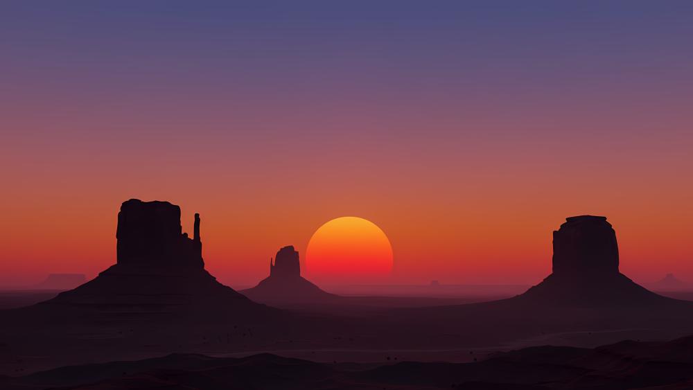 Sunset Dreamscape Over Monument Valley Buttes wallpaper