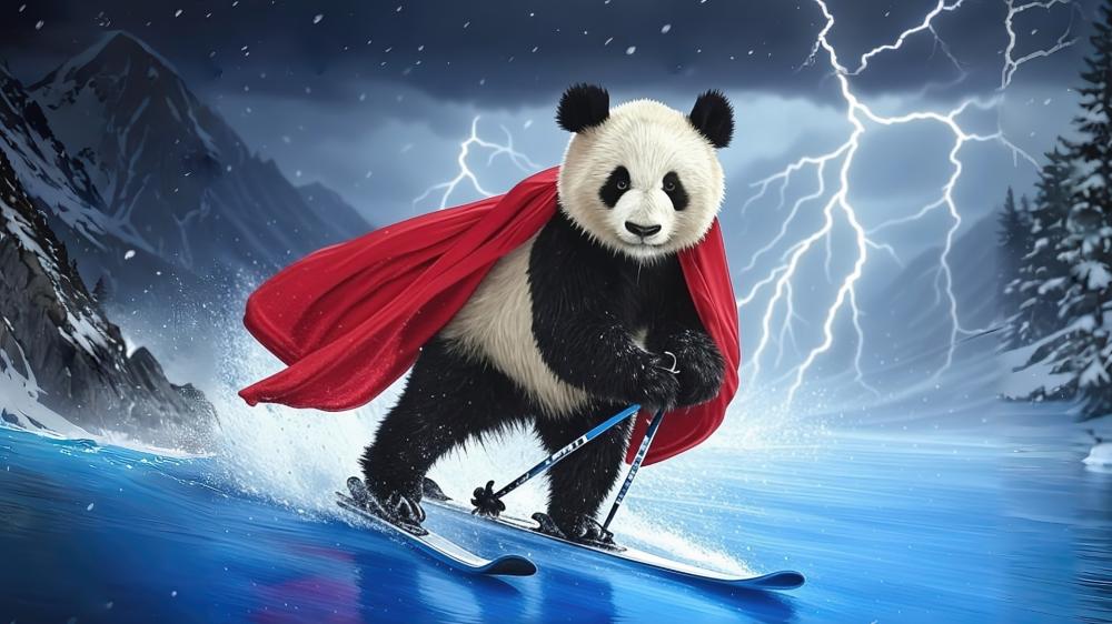 Water Skiing Panda wallpaper