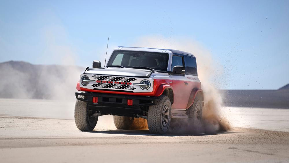 Ford Bronco Roars Through Desert Dust wallpaper