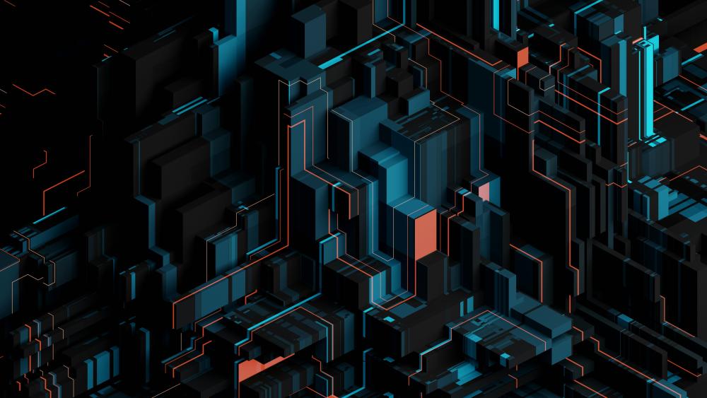 Futuristic Geometric Maze in 3D wallpaper