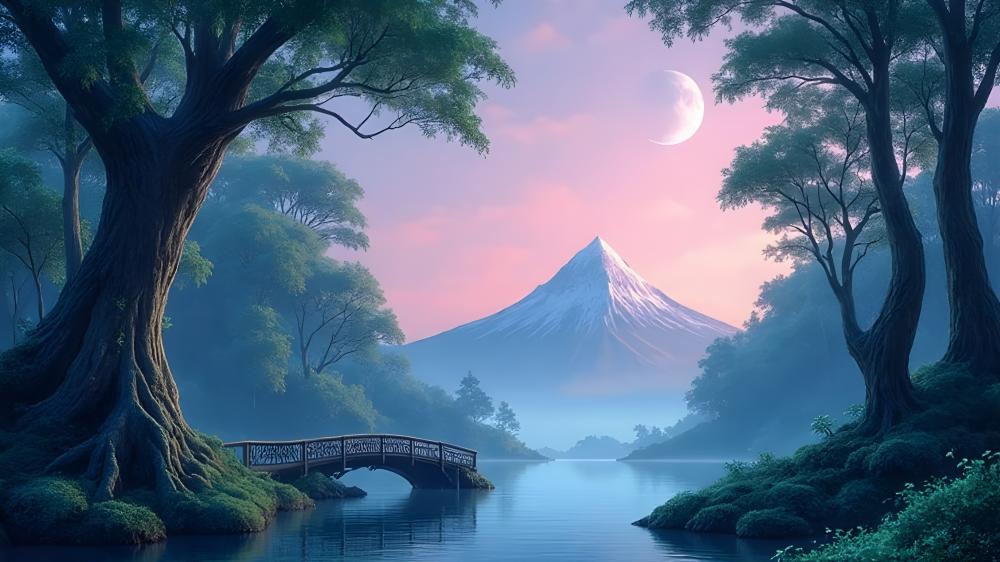 Mountain Dreams of a Mystical Valley wallpaper