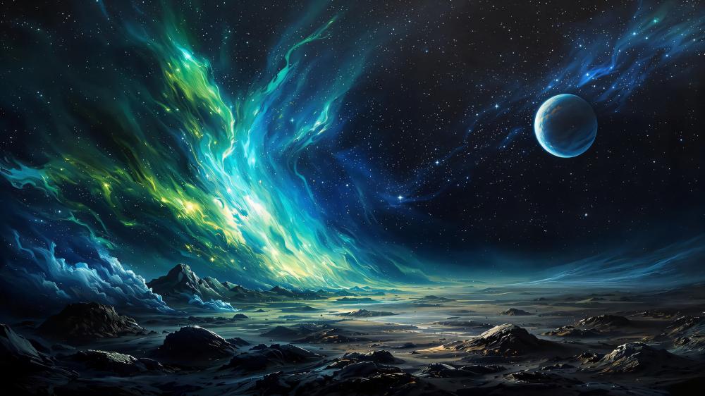Mystical Storm over an Alien Realm wallpaper