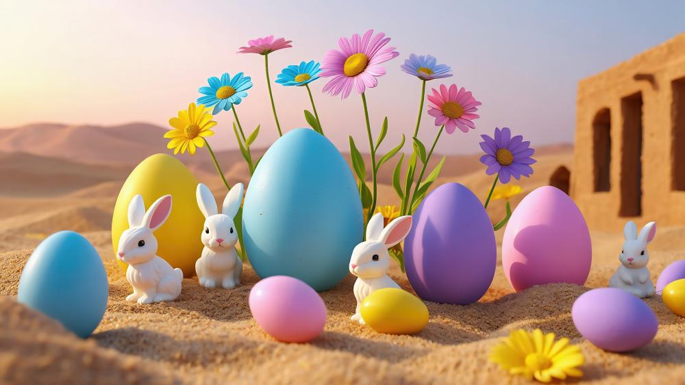 Easter Wonderland in the Desert wallpaper