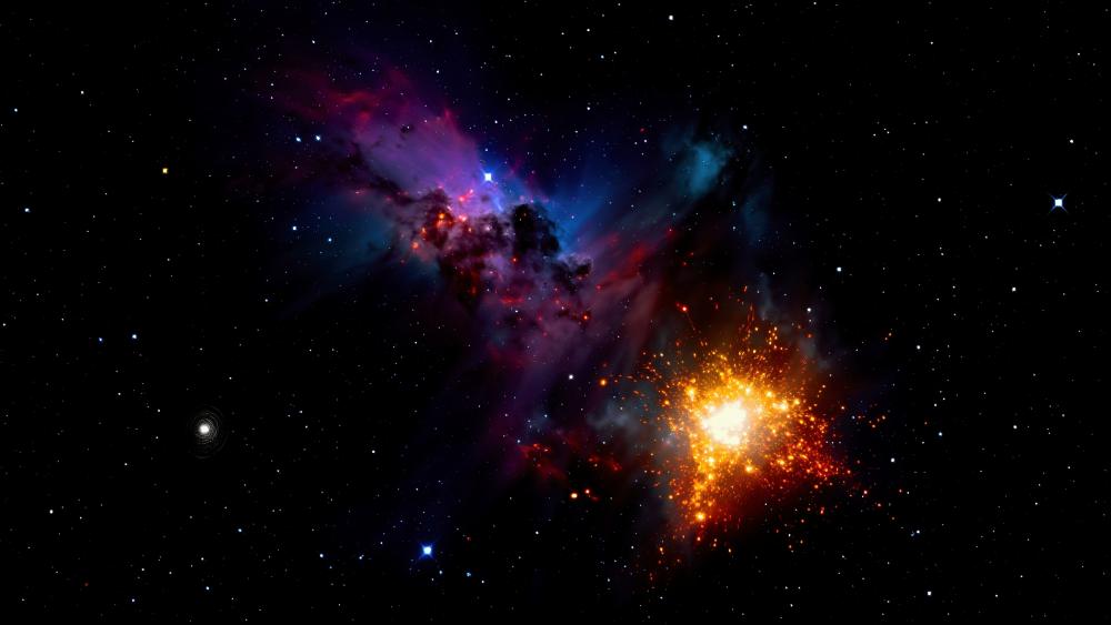 Space Symphony of Cosmic Colors and Light wallpaper