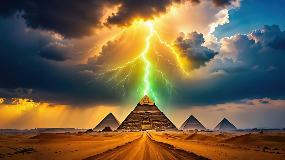 Enchanted Storm Over Pyramid Peaks wallpaper