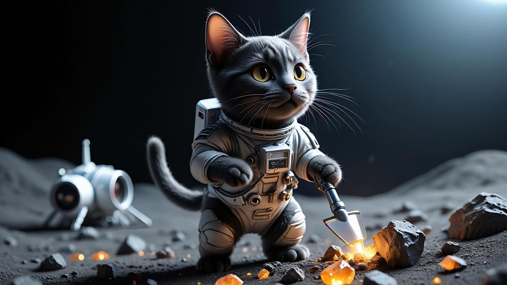 Astronaut Cat on a Cosmic Adventure wallpaper