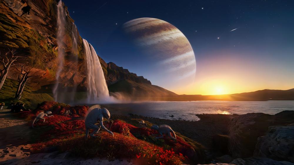 Alien Waterfall wallpaper
