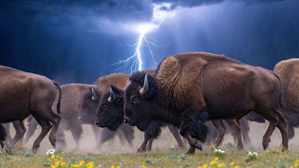 Buffalo Thunderstorm Chase wallpaper