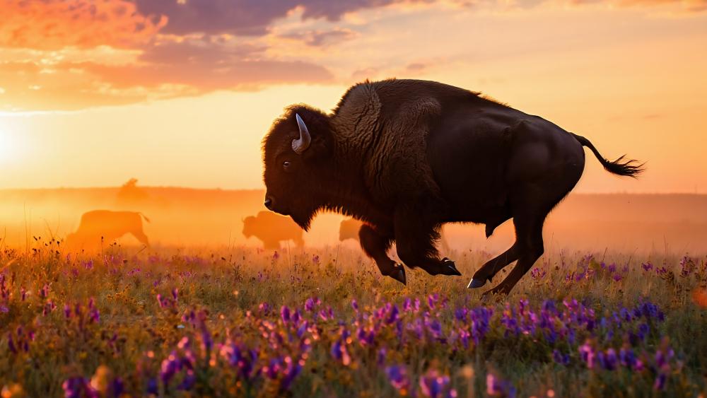 Buffalo On The Run wallpaper