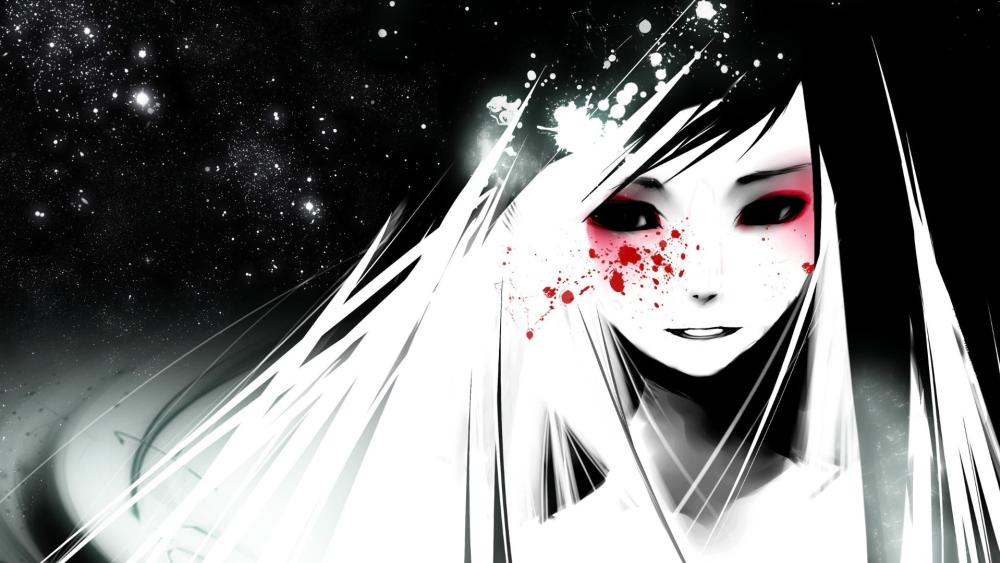 Ethereal Sadness in Anime Art wallpaper