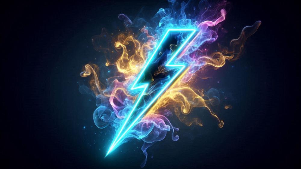 Neon Energy Burst in Abstract Art wallpaper