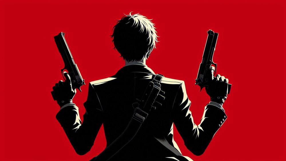 Anime Assassin in Red and Black wallpaper