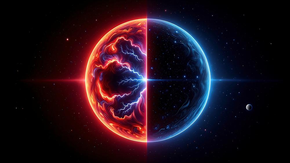 Half Light Half Shadow Planet of Mystery wallpaper
