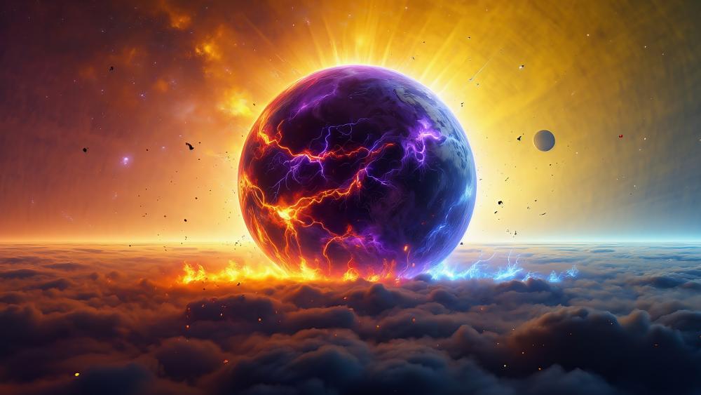 Planet of Light and Darkness wallpaper