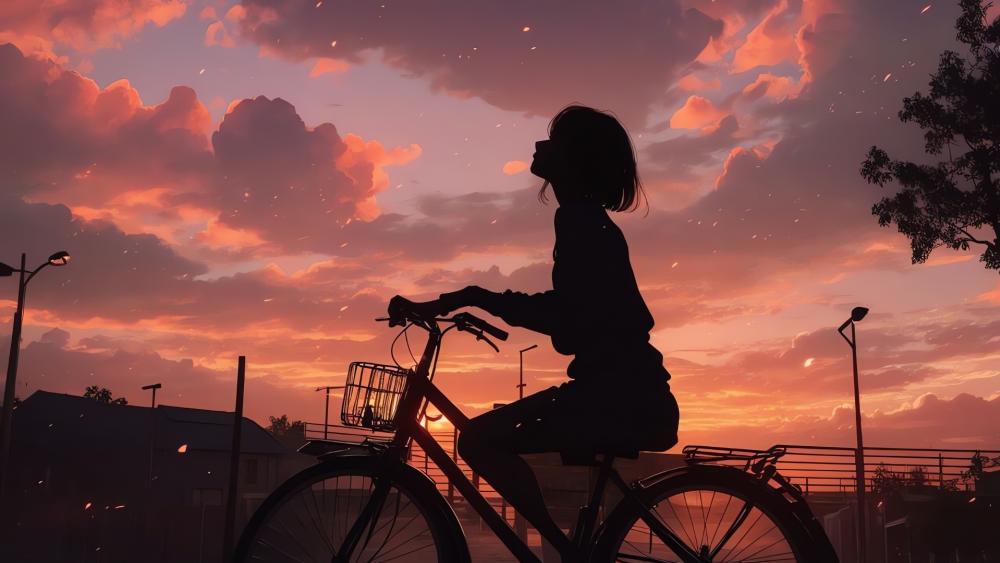 Anime Serenity at Sunset wallpaper