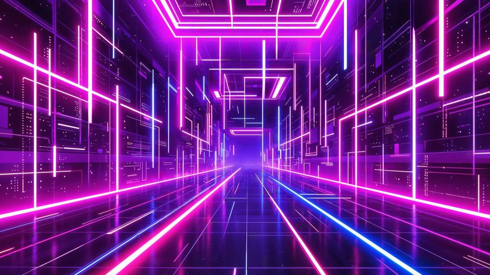 Neon Reality Imagination in Cyberpunk Bliss wallpaper