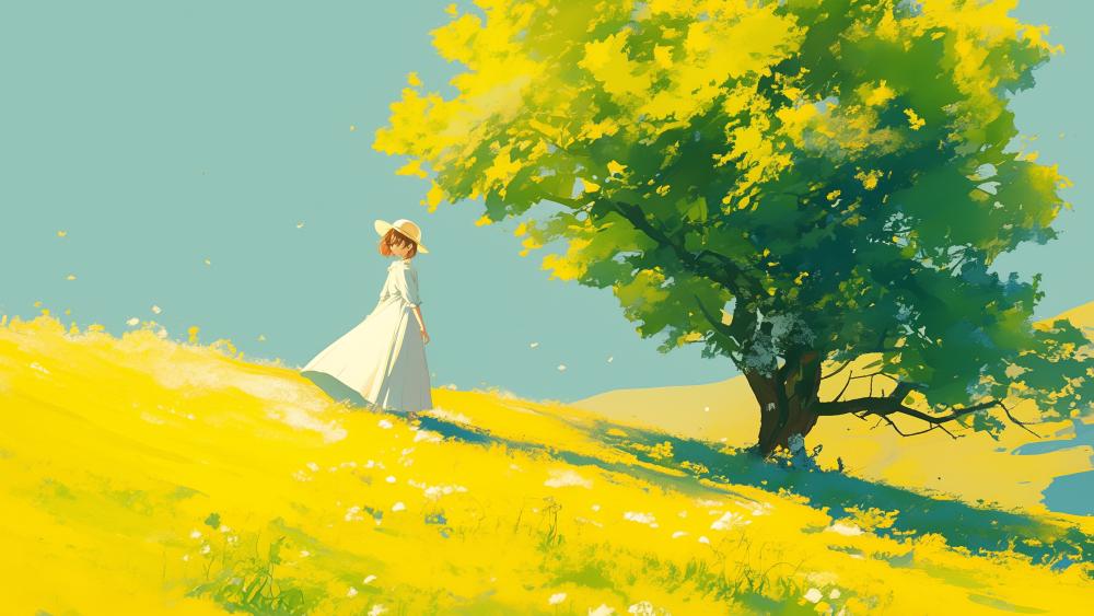 Springtime Serenity in Anime Art Style wallpaper
