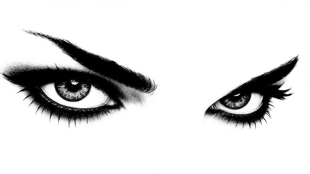 Monochrome Gaze: Eyes of Expression in Sketch Form wallpaper