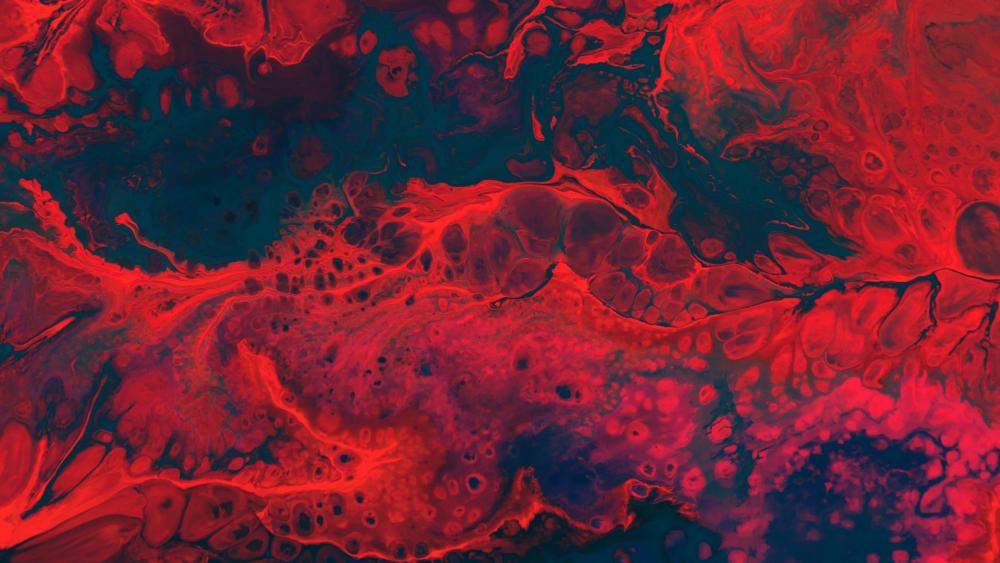 Red Lava Liquid Waves wallpaper