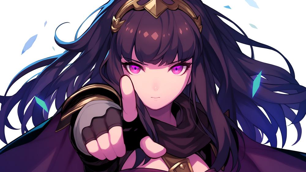 Anime Girl with Purple Eyes in 4K Art Style wallpaper
