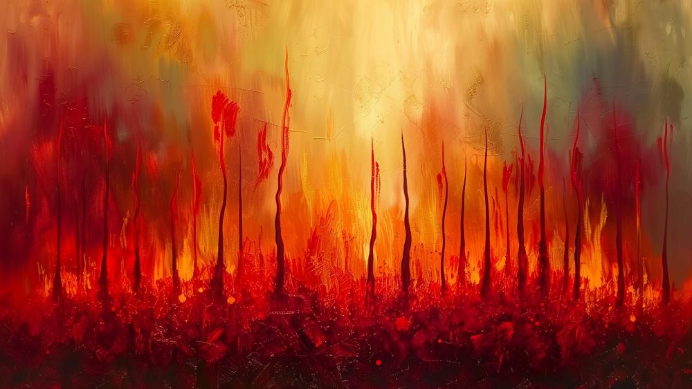 Fiery Hues of Abstract Elegance wallpaper