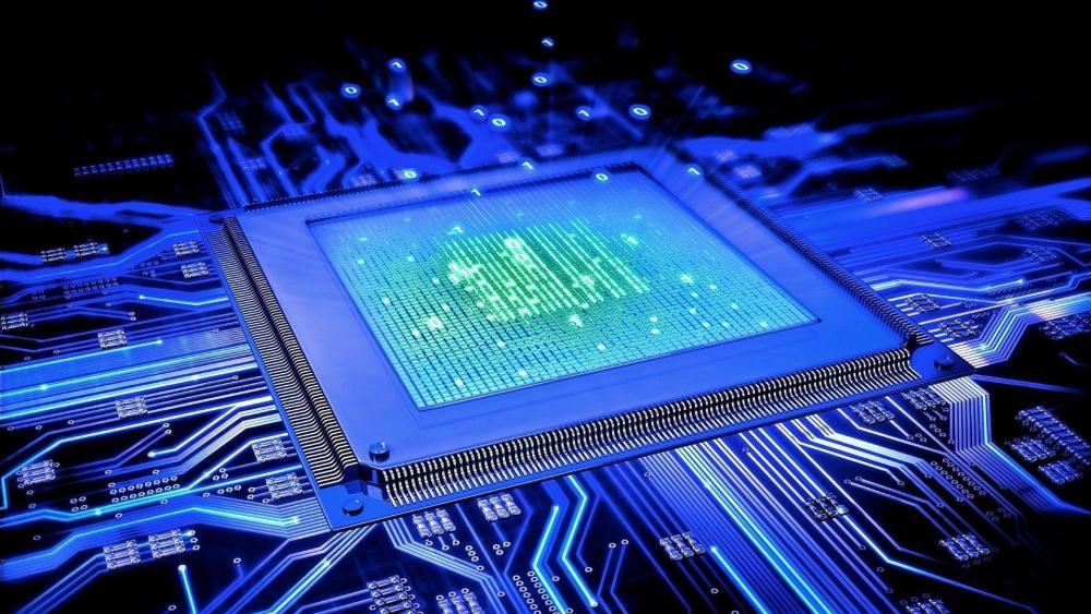 Futuristic Circuitry: Glowing CPU Design wallpaper