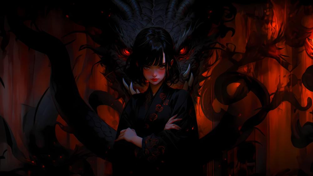 Dragon's Shadow: The Enchanted Demoness wallpaper