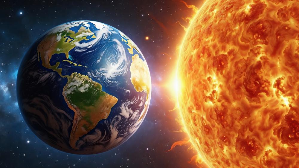 Earth Approaching The Sun wallpaper